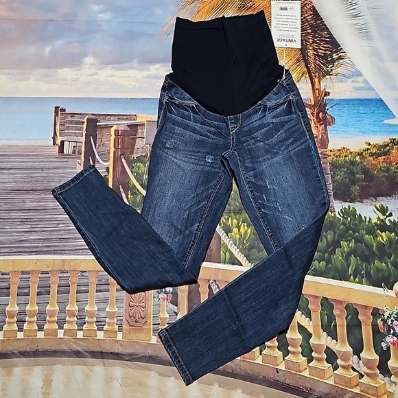 1822 Denim Distressed Maternity Jeans Size 24 New - Picture 2 of 5